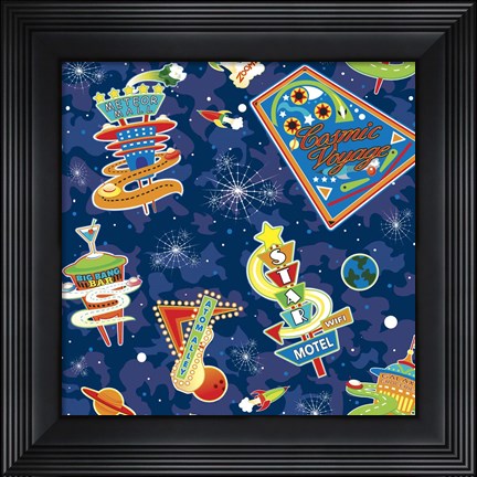Framed Cosmic Voyage Pattern Print