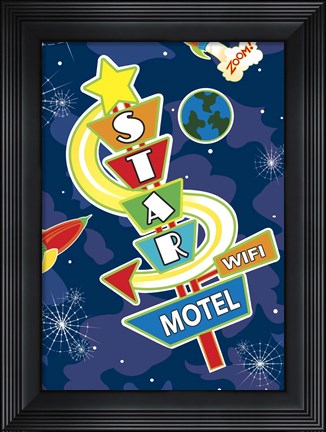 Framed Star Motel Flag Print