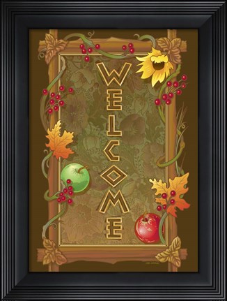 Framed Fall Welcome Flag Print