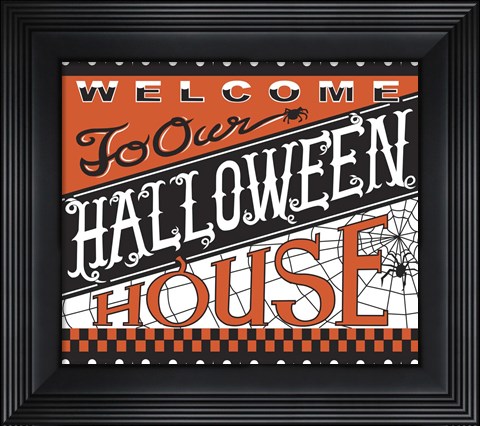 Framed Halloween House Welcome Print