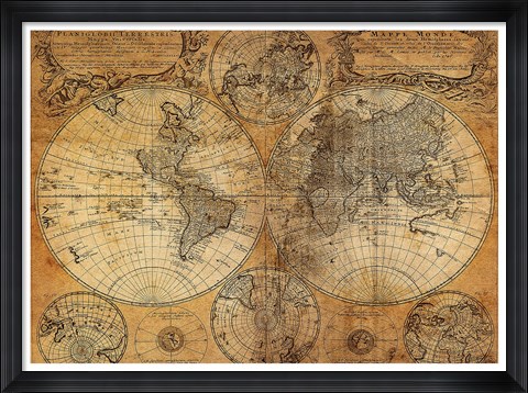 Framed Vintage Map Print