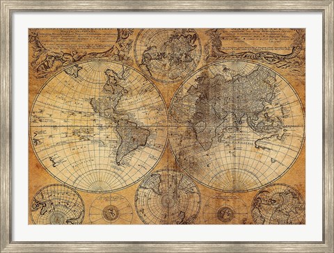 Framed Vintage Map Print
