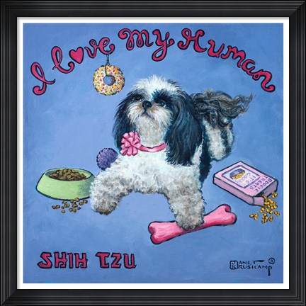 Framed I Love My Human Print