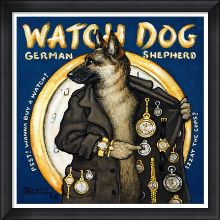 Framed Watch Dog Print