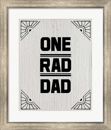 Framed One Rad Dad - White Cardboard Print