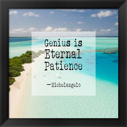 Framed Genius is Eternal Patience - Beach Print