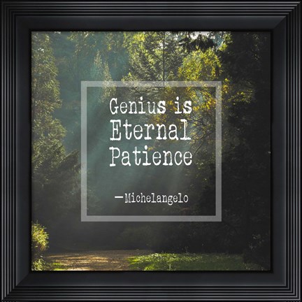 Framed Genius is Eternal Patience - Forest Print