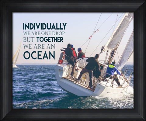 Framed Together We Are An Ocean - Sailing Team Color Print