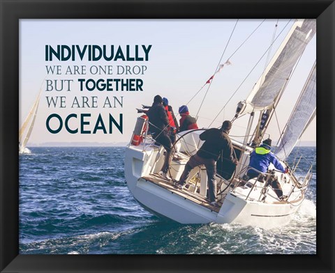 Framed Together We Are An Ocean - Sailing Team Color Print