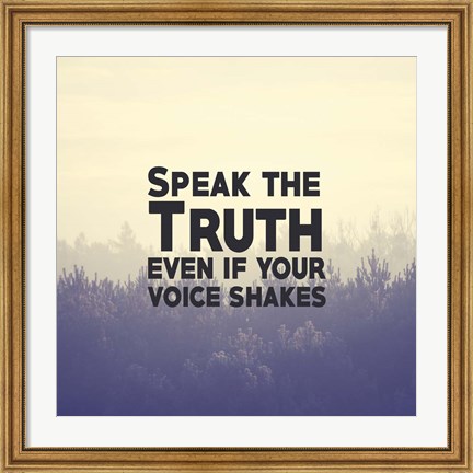 Framed Speak The Truth - Yellow Print