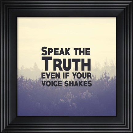 Framed Speak The Truth - Yellow Print