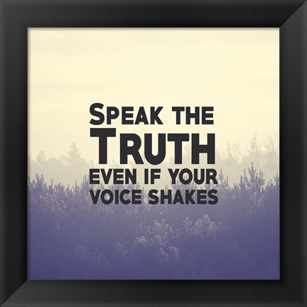 Framed Speak The Truth - Yellow Print