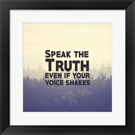 Framed Speak The Truth - Yellow Print