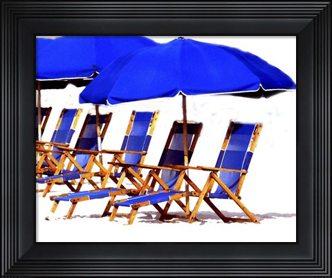 Framed Beach Chairs II Print