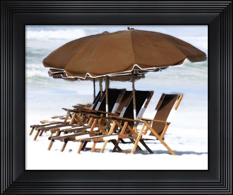 Framed Beach Chairs V Print