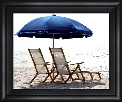 Framed Beach Life on White I Print