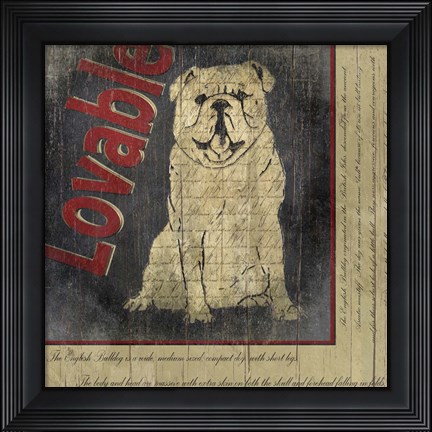 Framed Bull Dog II Print