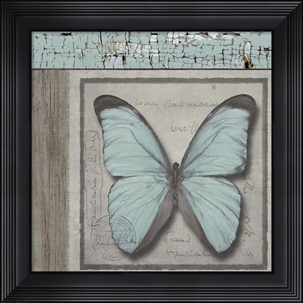Framed Butterfly Blue Print