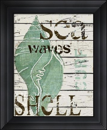 Framed Green Seashell Print
