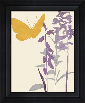 Framed Butterfly and Flowers Print