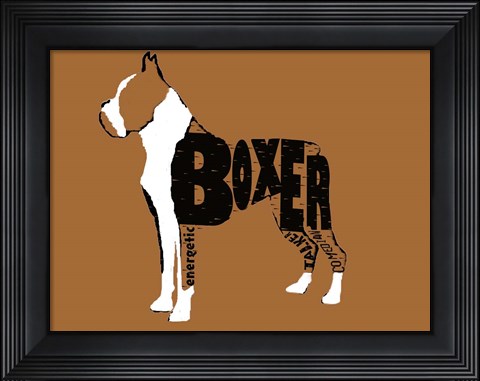 Framed Boxer Word 2 Print