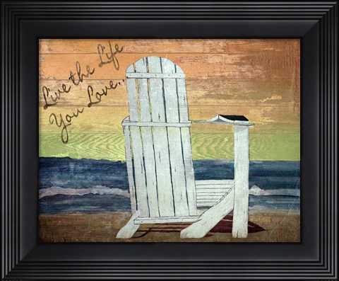 Framed Reading on the Beach Words Print