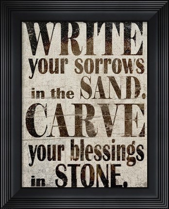 Framed Sorrows in Sand Print