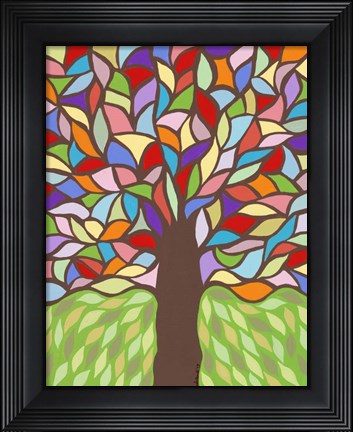 Framed Tree of Life - Rainbow I Print