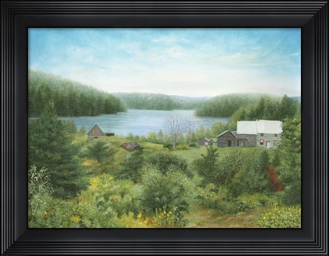 Framed Fishing Lodge In Quebec Print