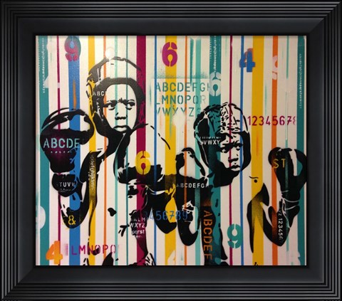 Framed Boxers And Alphabet Print