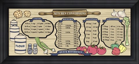 Framed Earth Tone Recipe Board Print