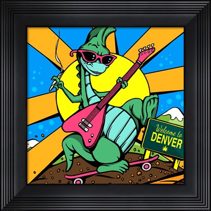 Framed Denver Dinosour 1 Print
