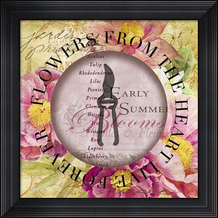Framed Circled Florals 1 Print