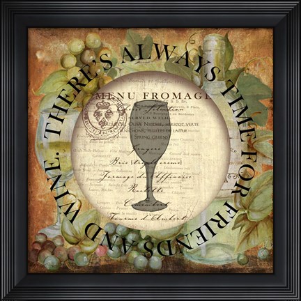 Framed Circled Wine 1 Print