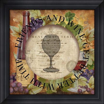 Framed Circled Wine 2 Print