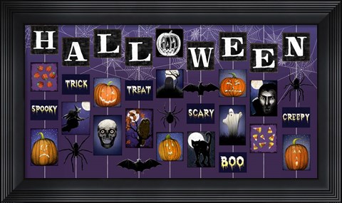 Framed Halloween on Strings Print