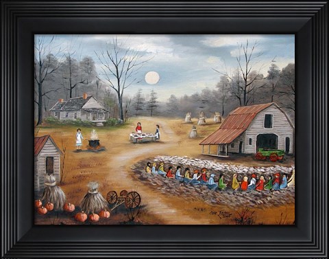 Framed Corn Shucking Print