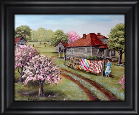 Framed Grandma&#39;s Quilts Print