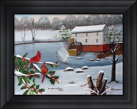 Framed Murray&#39;s Mill in The Snow Print