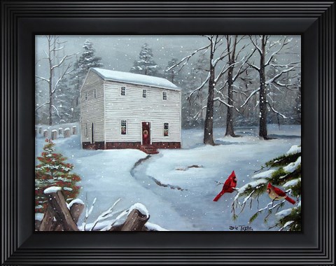 Framed Old St. Paul&#39;s At Christmas Print