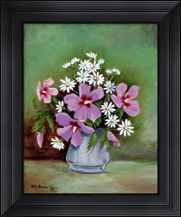 Framed Hibiscus and Daisies Print