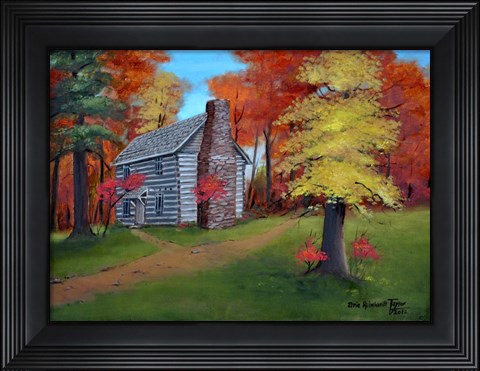 Framed Hickory Tavern in Autumn Print