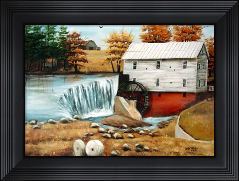 Framed Murray&#39;s Mill in the Fall Print