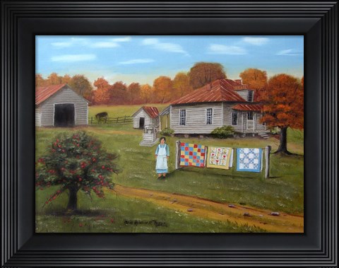 Framed Grandma&#39;s Quilts 2 Print