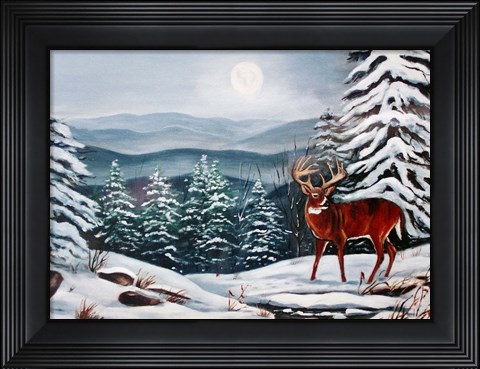 Framed Monarch in Winter Print