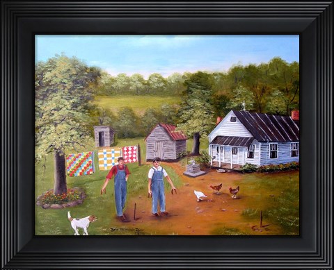 Framed Pitching Horseshoes Print