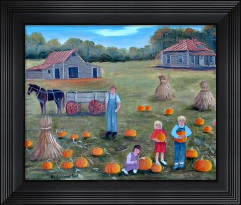 Framed Pumpkin Patch 2 Print