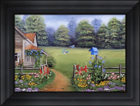 Framed Bluebird House Print