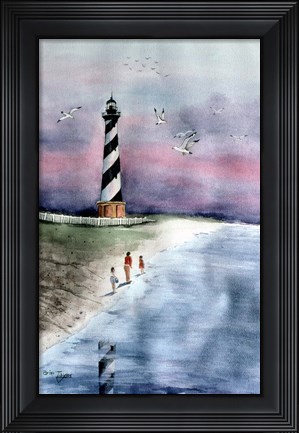 Framed Cape Hatteras Watercolor Print