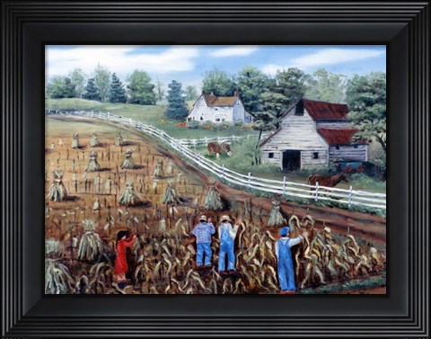 Framed Pullin&#39; Fodder Print
